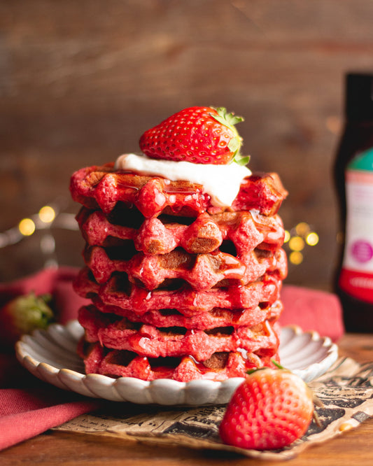 Aardbeien Wafels met Verse Aardbeien